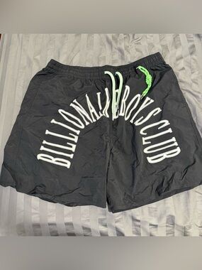 Billionaire Boys Club Black Athletic Shorts with Neon Green Drawcord